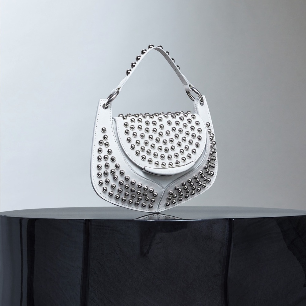 Del Core BABY BEETLE WITH STUDS in White - Picture 2 of 8
